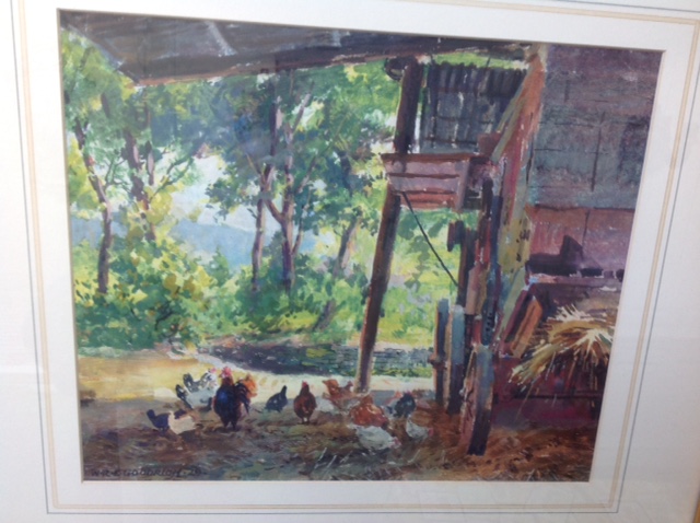 Lovely farmyard scene, 1929, watercolour Lovely farmyard scene, 1929, watercolour