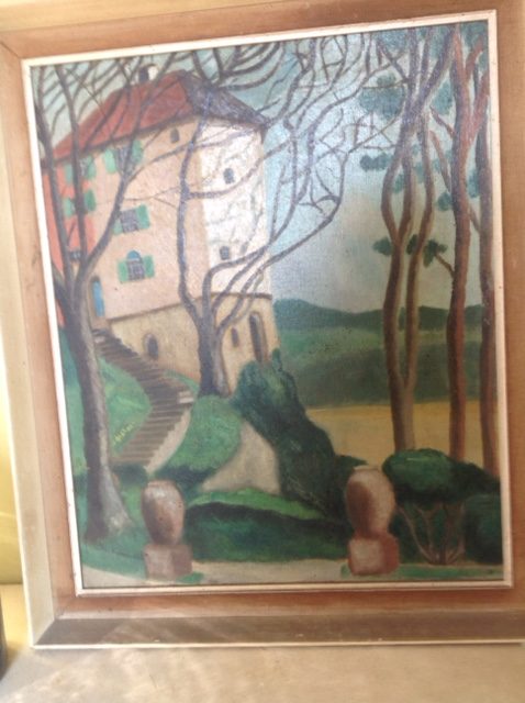 Oil painting, post war early 1950s, Portuguese scene Oil painting, post war early 1950s, Portuguese scene