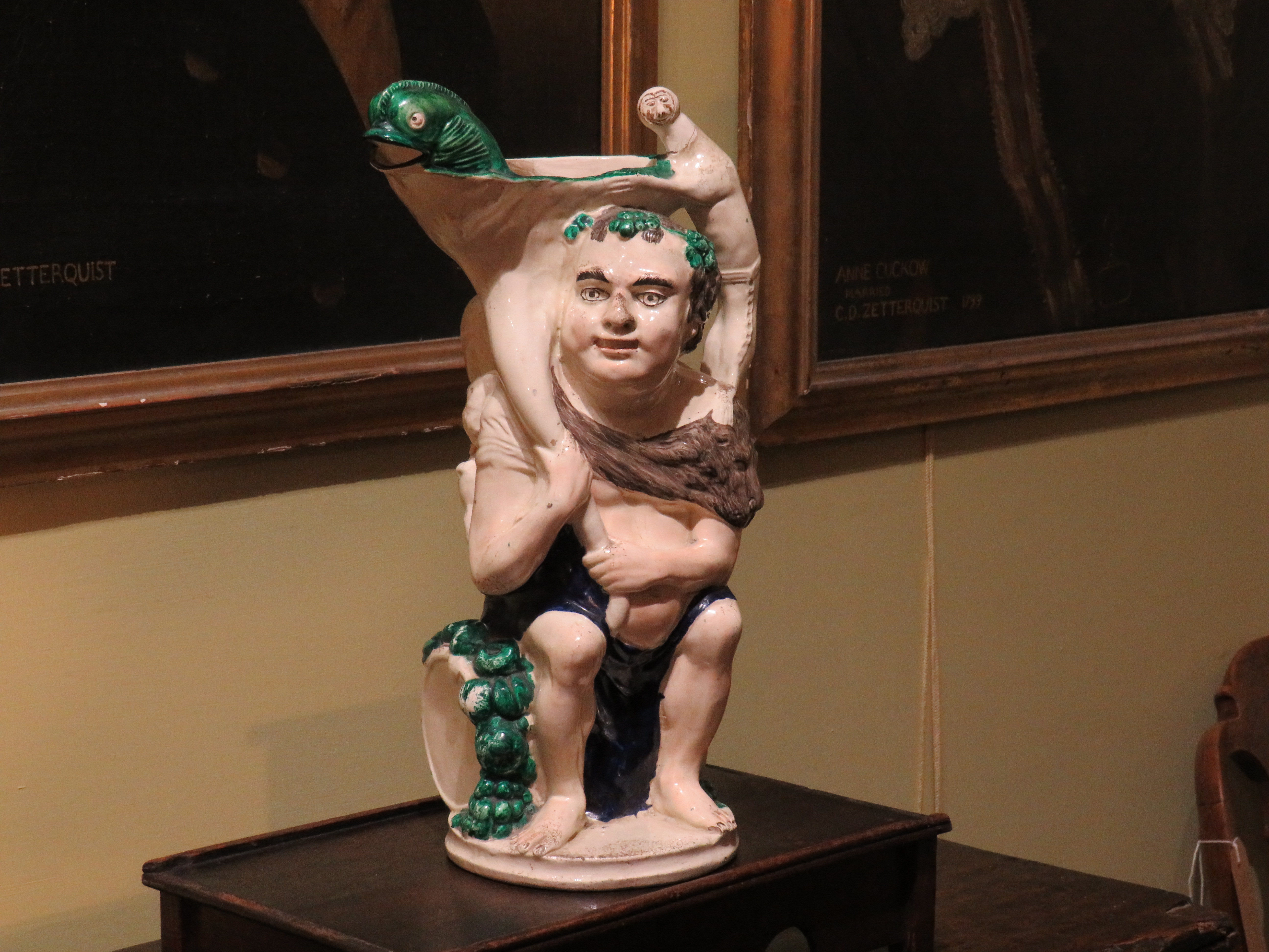Bacchus and Pan jug. Staffordshire 1780-1800