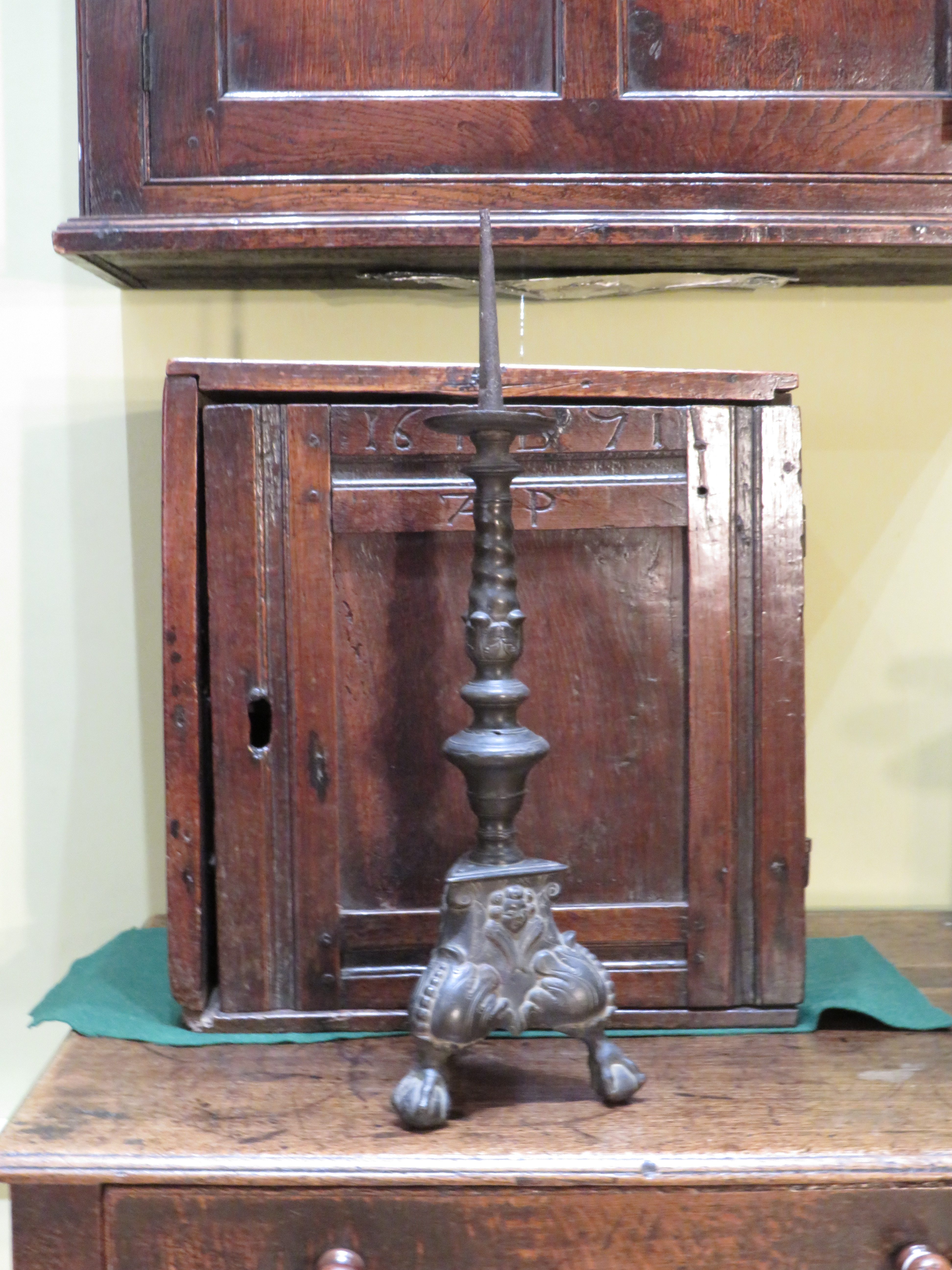Bronze pricket candlestick, Flemish, early 18th century
