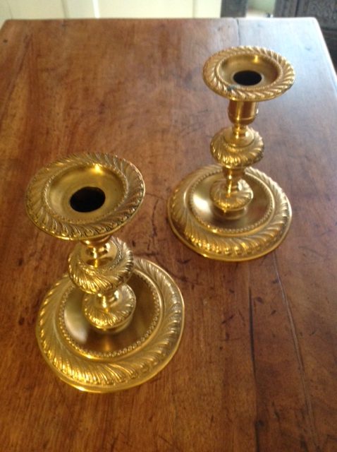 Louis XVI bronze ormolu candlesticks