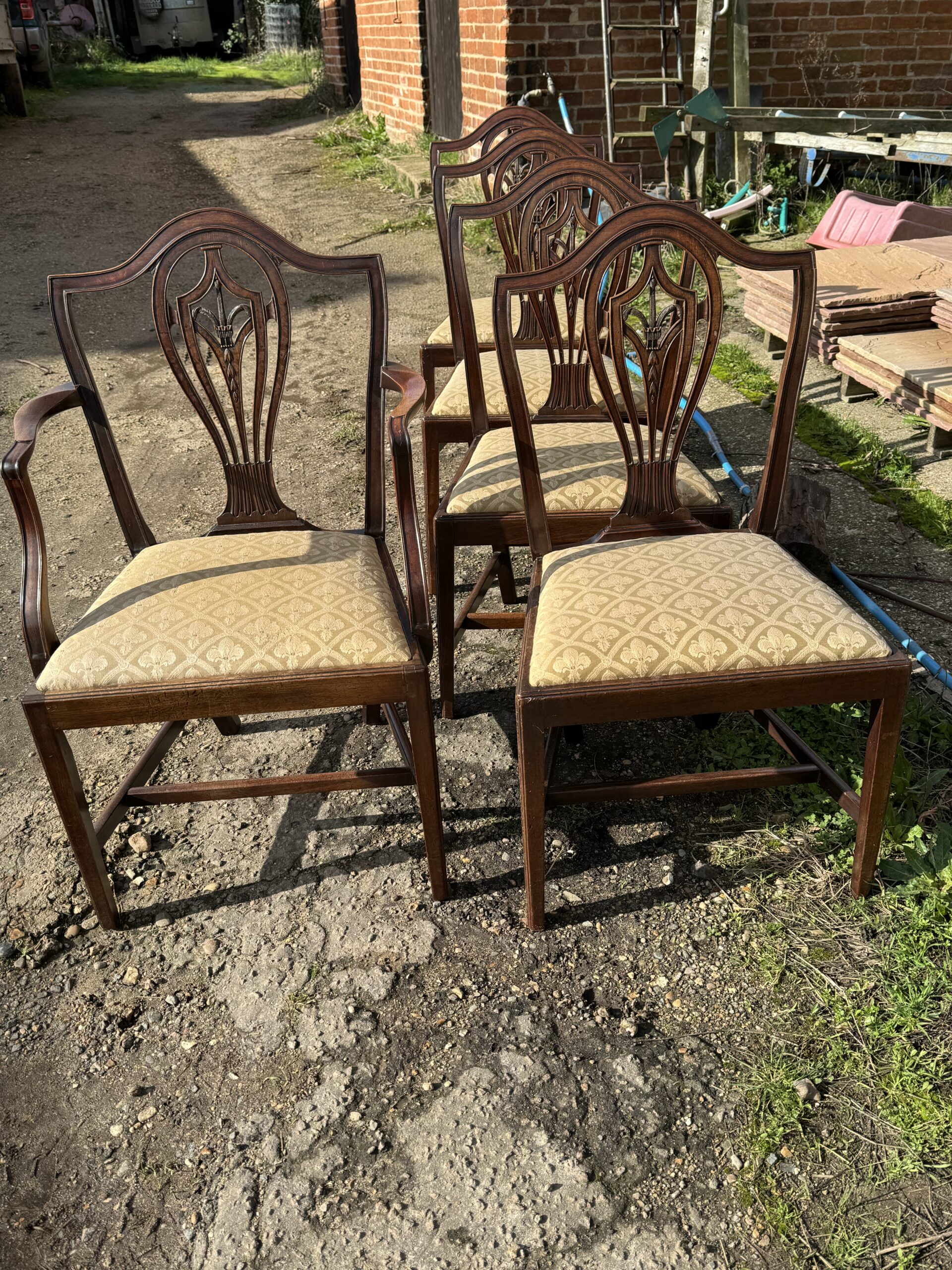 Set of five ‘Hepplewhite’ mahogany chairs 1795