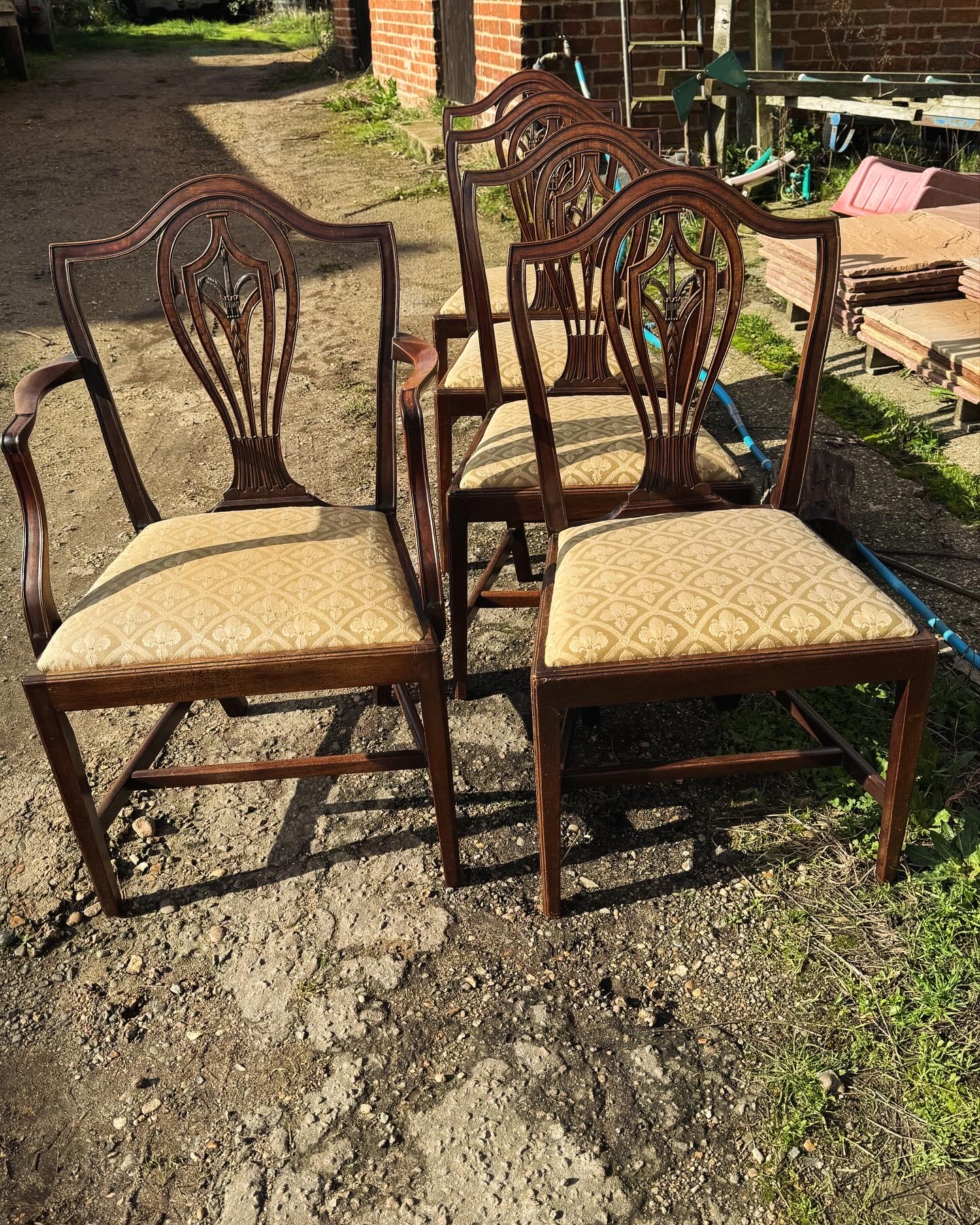 Set Five 18th century mahogany chairs, c1780