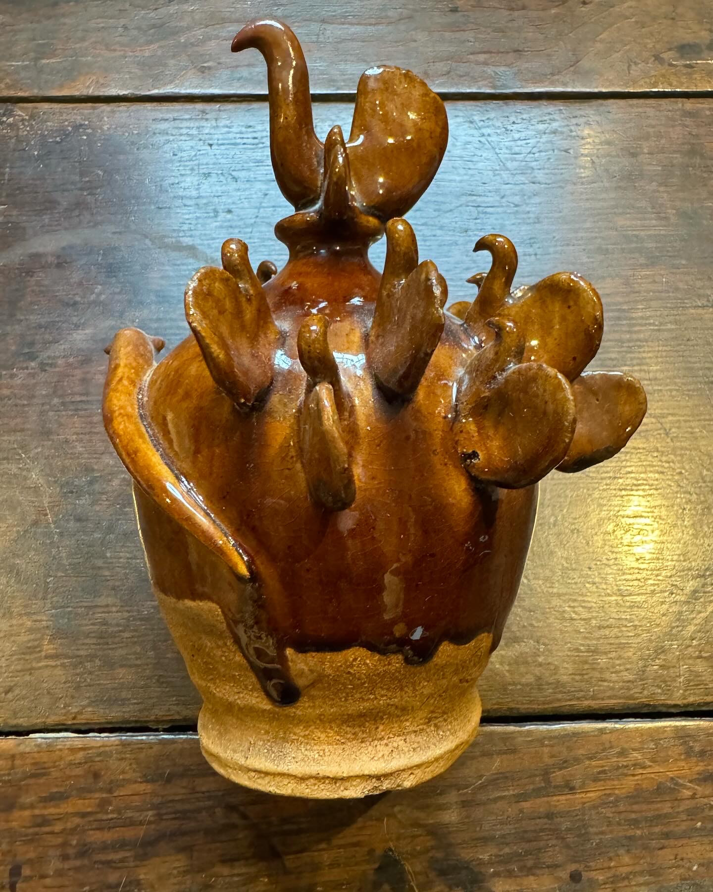 Earthenware hen and chicken money box, circa 1830