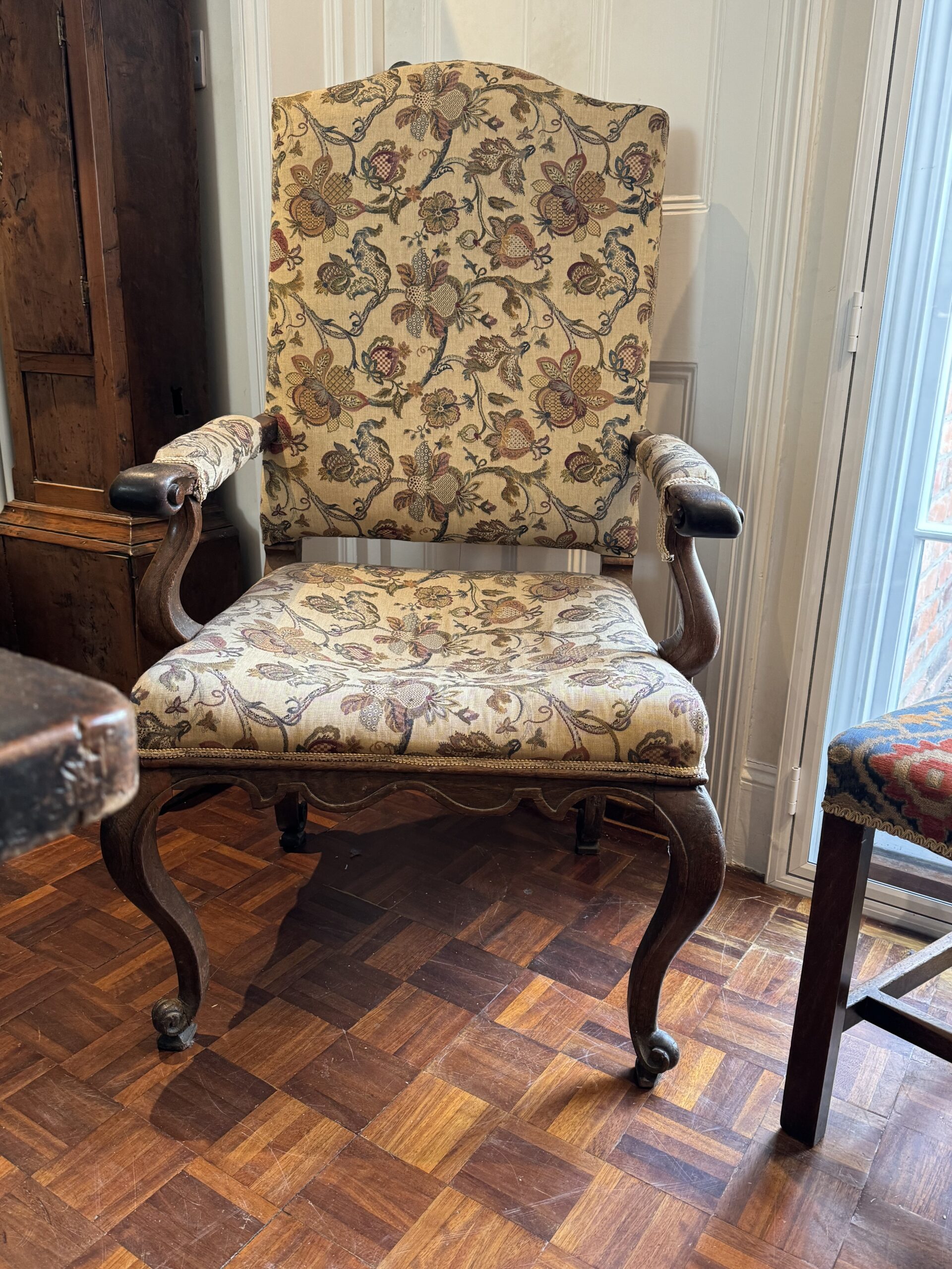 Louis XIV Oak Cabriole Legged Elbow Chair c.1710